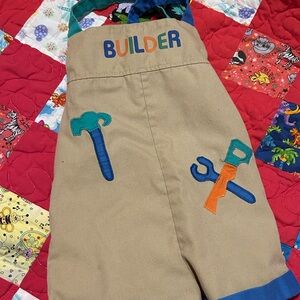 Kids Tan Overalls with Tool Design